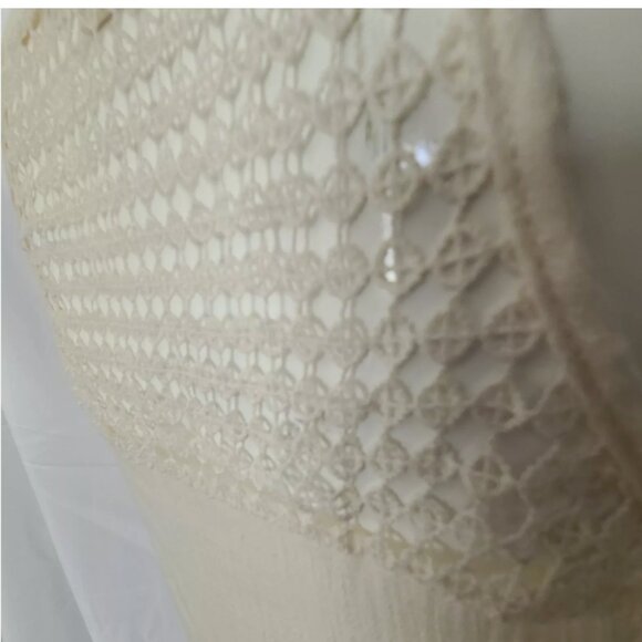 Rebellion Sheer Ivory Cream Colored Lace eyelet Tank Top Women's Size Small - Picture 4 of 9